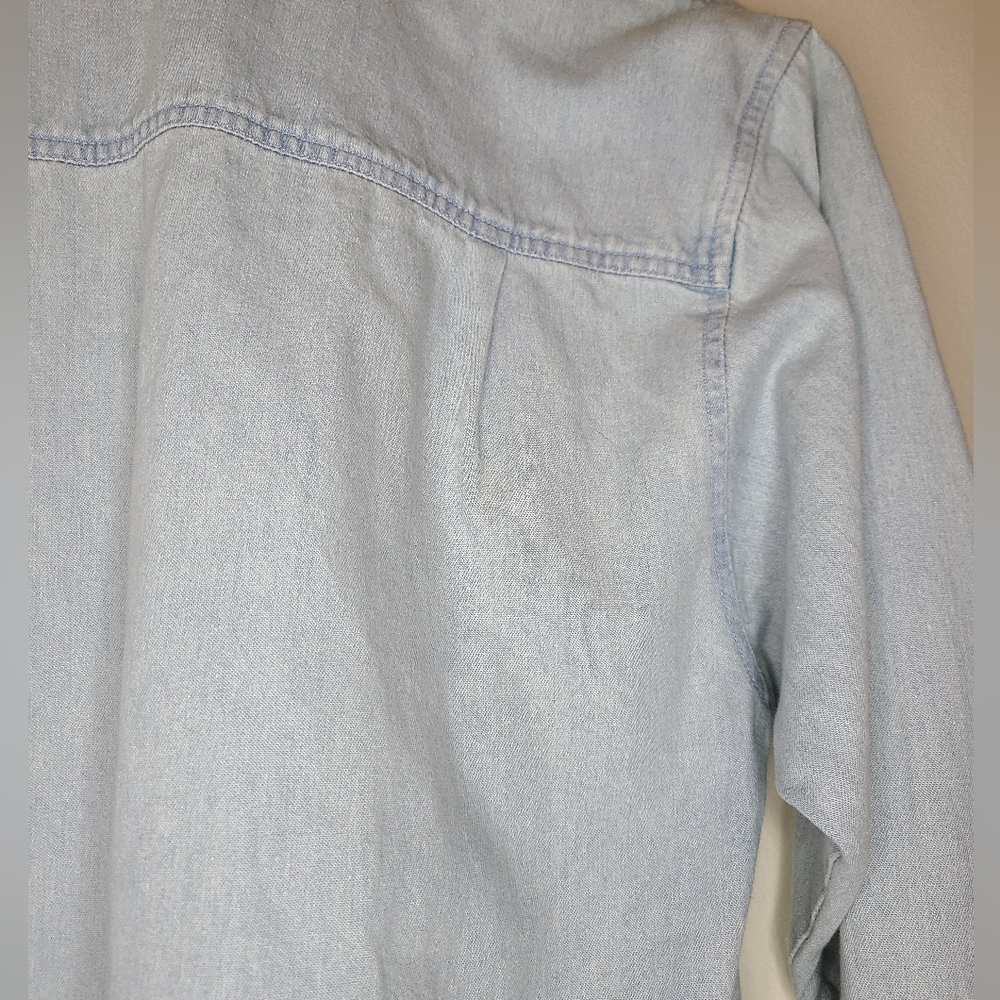 Panhandle Slim Western denim suede collar Button Up - Picture 8 of 9